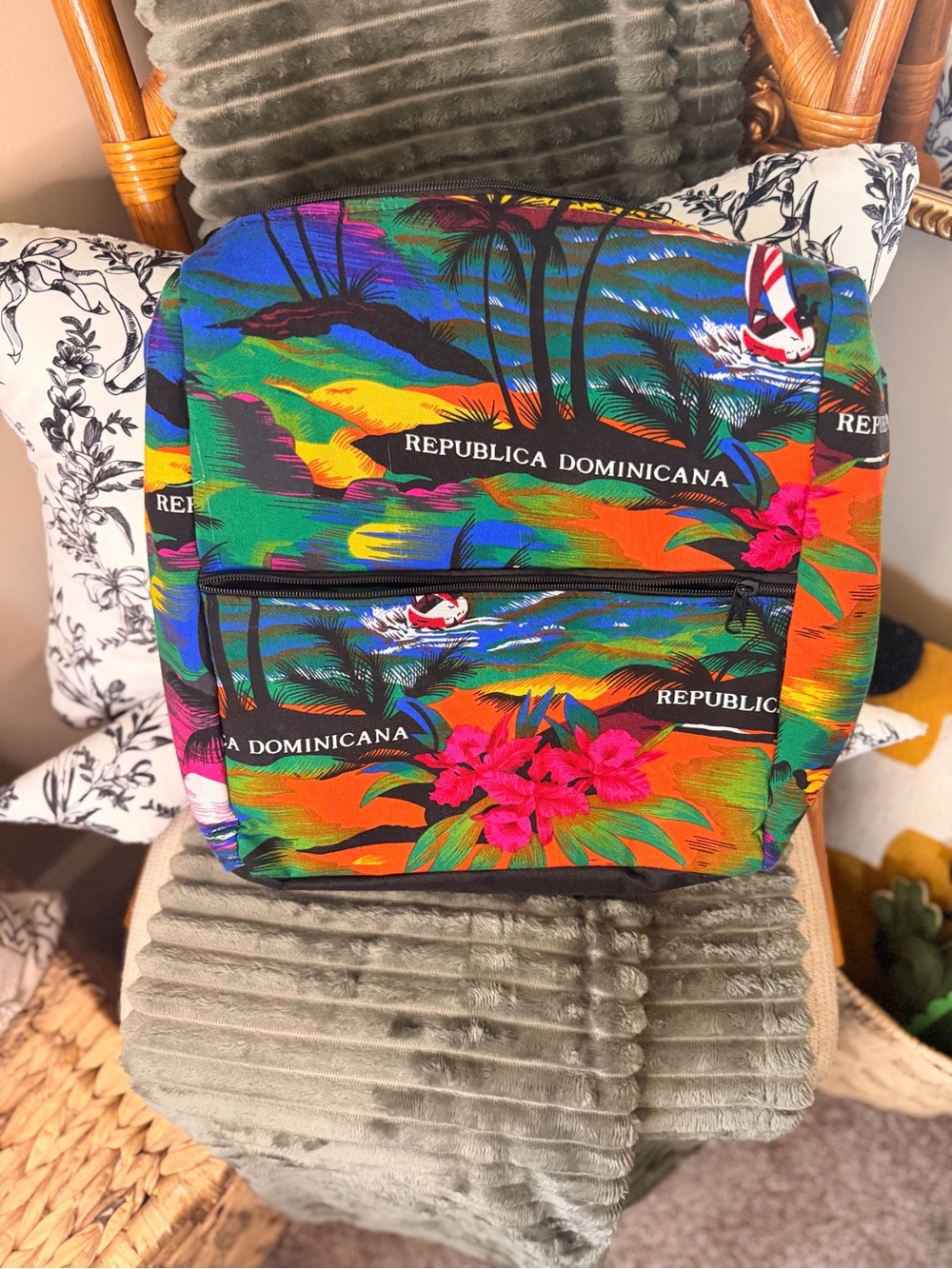 Colorful Dominican Republic Travel Bag / Beach Tote / Carry-On